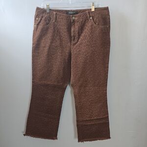 Liverpool Brown Leopard Print Women Jeans